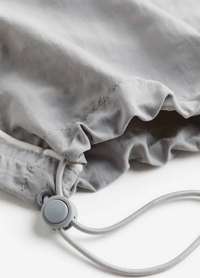 Gri Bol Kesim Paraşüt Kadın Pantolon - Görsel 2