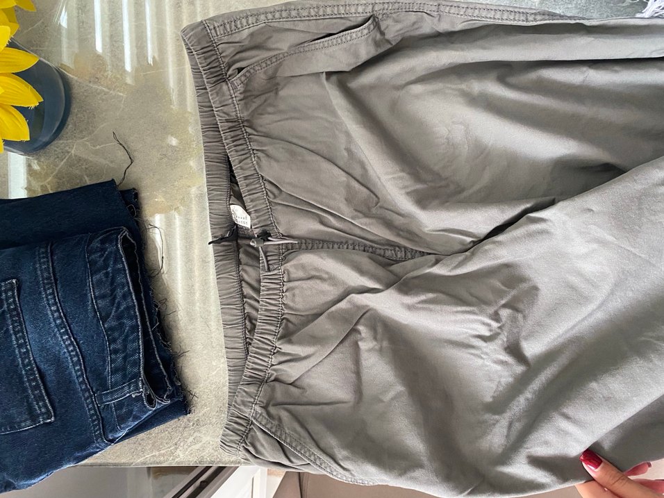 Gri Bol Kesim Paraşüt Kadın Pantolon - Görsel 5