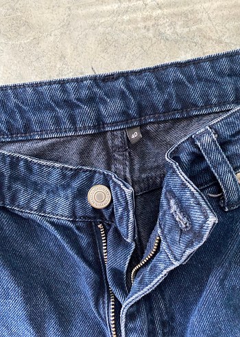40 Beden mavi Renk Kot Kadın Denim Midi Mom Şort