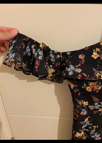 Çiçek Desenli Bohem Midi Elbise - Görsel 2