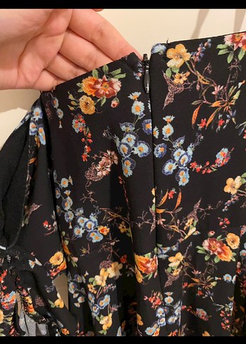 Çiçek Desenli Bohem Midi Elbise - Görsel 3