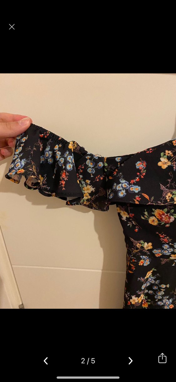 Çiçek Desenli Bohem Midi Elbise - Görsel 2