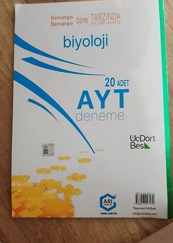 Beden 20 ADET AYT Biyoloji Deneme Kitabı