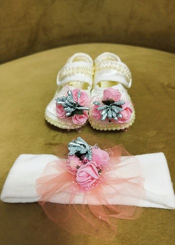 incili Bebek bandana ayakkabı seti - Görsel 2