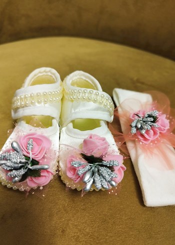 incili Bebek bandana ayakkabı seti - Görsel 4