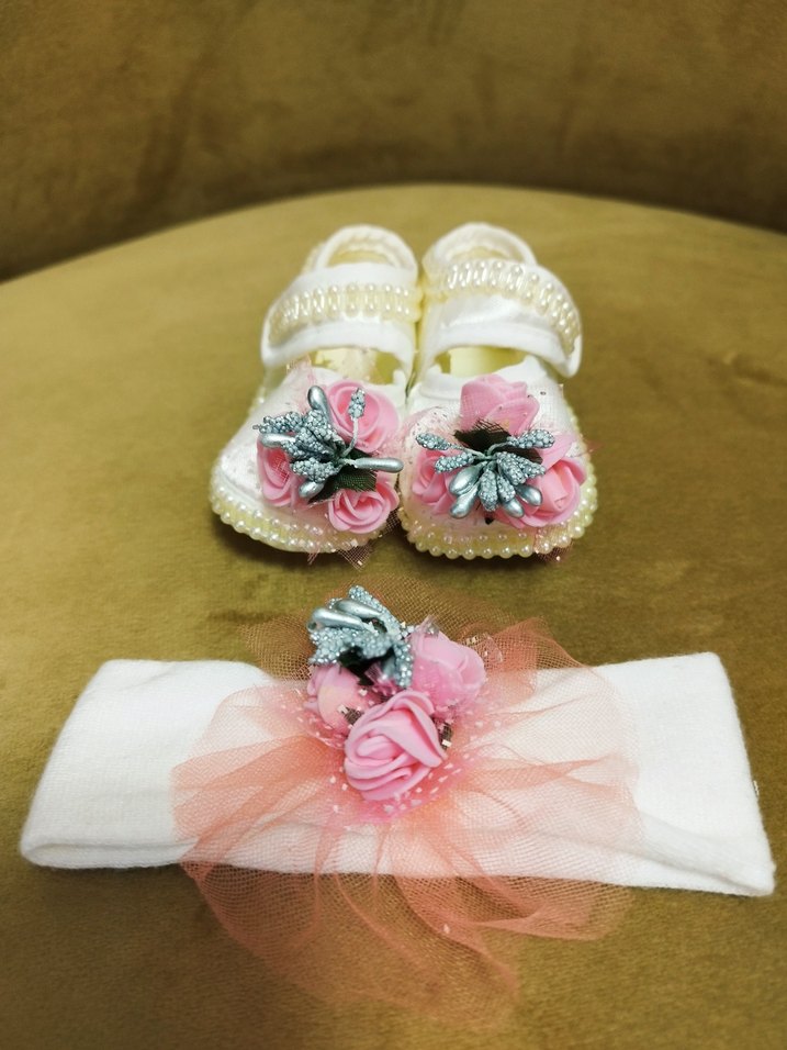 incili Bebek bandana ayakkabı seti - Görsel 2