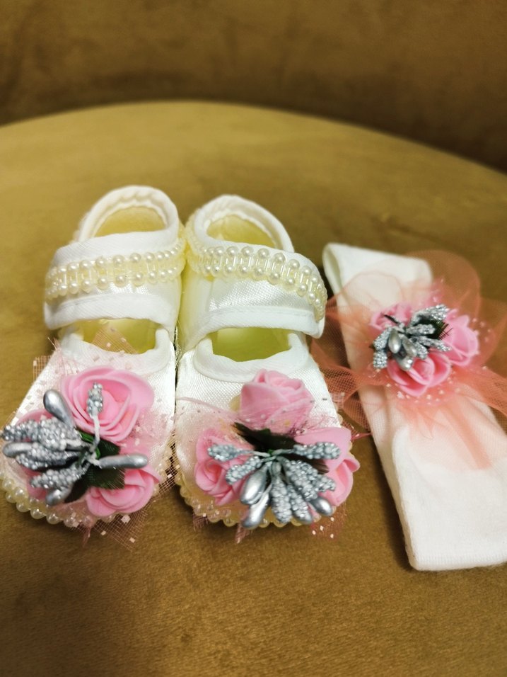 incili Bebek bandana ayakkabı seti - Görsel 4