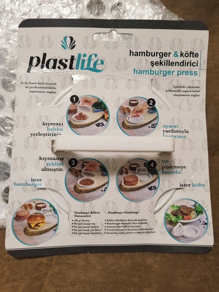 mantı kalıbı Beyaz Hamburger Presi - Görsel 4