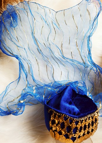 altın paralı Mavi lacivert bindallı fesi - Görsel 3