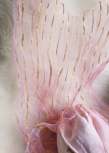 altın paralı toz Pembe kadife fes - Görsel 3