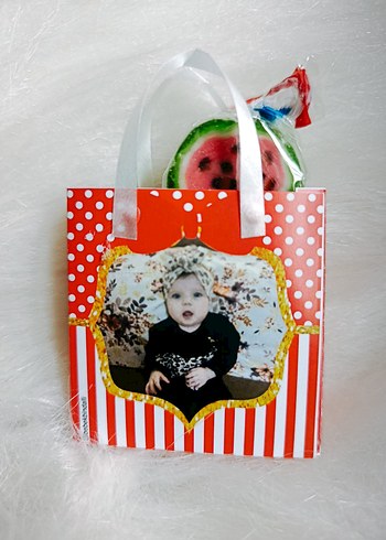 Kişiye Özel Kırmızı Desenli Bebek Çantası - Görsel 6