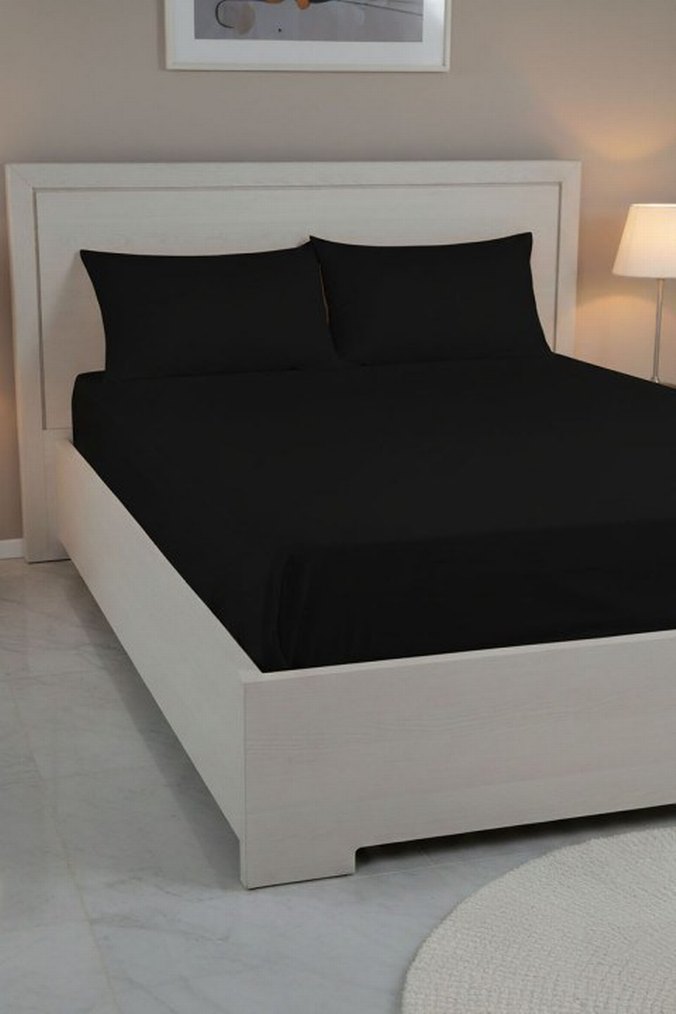 Brillant Lastikli Çarşaf siyah Renk çift kişilik - Görsel 3