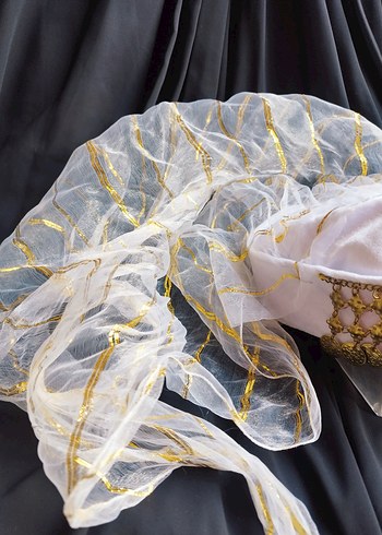 Boncuklu Altın Renkli Bohem Saç Aksesuarı fes - Görsel 2