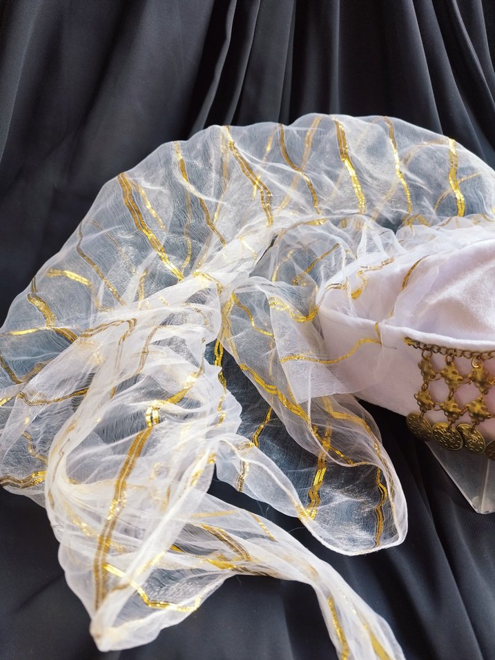 Boncuklu Altın Renkli Bohem Saç Aksesuarı fes - Görsel 2