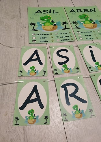 Kişiye Özel Bebek Anı Panosu Harfli İsim Seti - Görsel 6