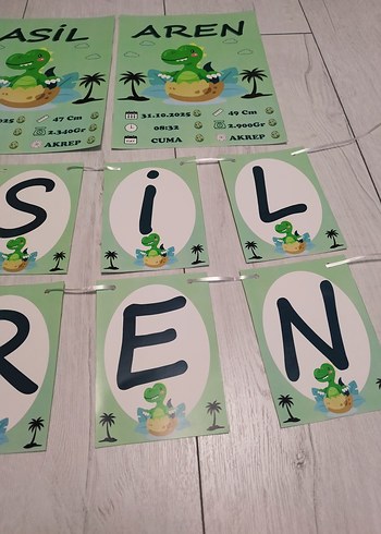 Kişiye Özel Bebek Anı Panosu Harfli İsim Seti - Görsel 7