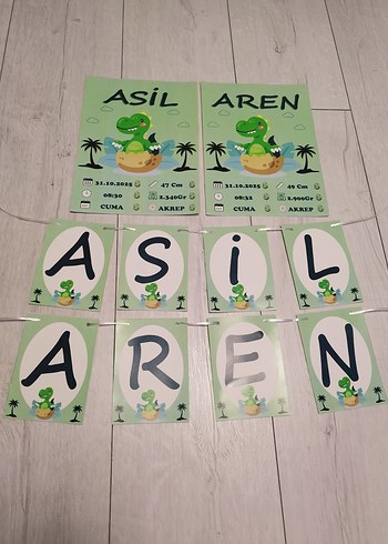 Kişiye Özel Bebek Anı Panosu Harfli İsim Seti - Görsel 5