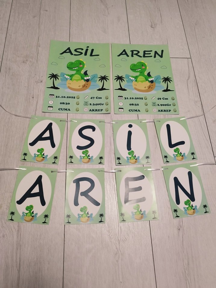 Kişiye Özel Bebek Anı Panosu Harfli İsim Seti - Görsel 5