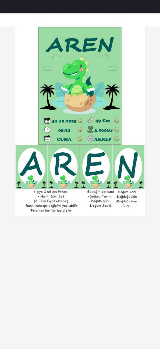 Kişiye Özel Bebek Anı Panosu Harfli İsim Seti - Görsel 4