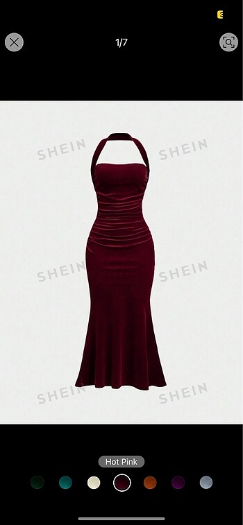 Shein bordo elbise