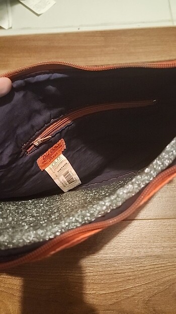 ETIKETLI Keten clutch çanta/tablet çantası - Görsel 5