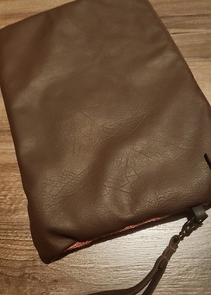 ETIKETLI Keten clutch çanta/tablet çantası - Görsel 3