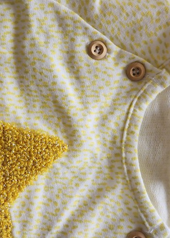 Etiketli Bebek Sweatshirt  3/6 Ay punch nakışlı - Görsel 4