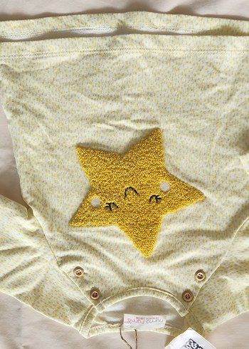 Etiketli Bebek Sweatshirt  3/6 Ay punch nakışlı - Görsel 3