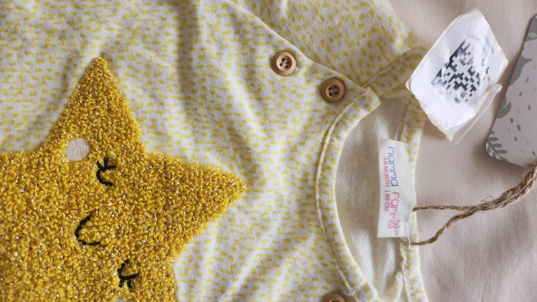 Etiketli Bebek Sweatshirt  3/6 Ay punch nakışlı - Görsel 4