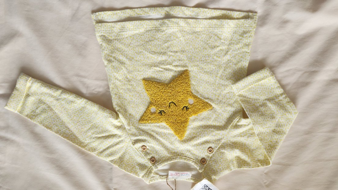 Etiketli Bebek Sweatshirt  3/6 Ay punch nakışlı - Görsel 3