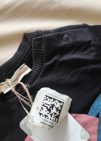 Etiketli Kız Bebek Sweatshirt  12-18 Ay  Simli Baskı - Görsel 6