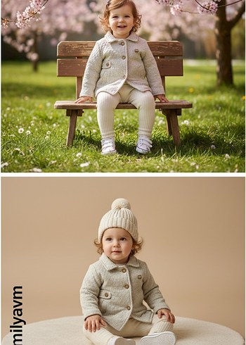 Etiketli Kız Bebek Trençkot  9 Ay (74 cm)  İhracat Fazlası - Görsel 2