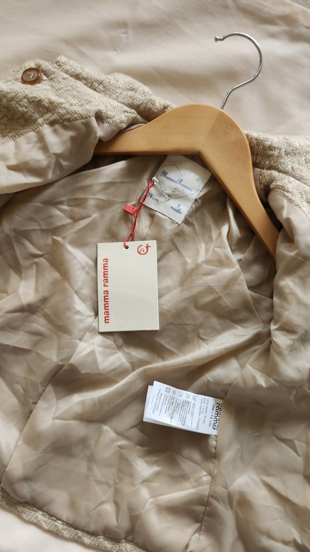 Etiketli Kız Bebek Trençkot  9 Ay (74 cm)  İhracat Fazlası - Görsel 5