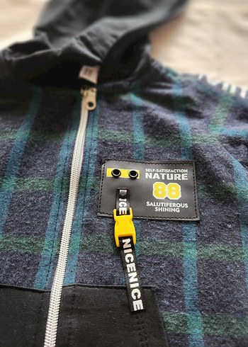 Erkek Bebek Fermuarlı Kapüşonlu Sweat 1218 Ay  İhracat Fazlası - Görsel 3