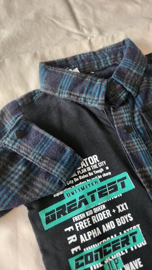 Erkek Bebek Oduncu Gömlek 1218 Ay  Çıtçıtlı | İhracat Fazlası - Görsel 3