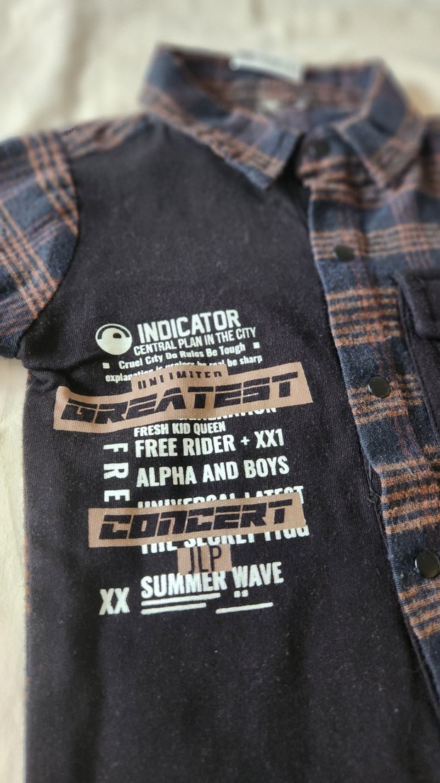 Erkek Bebek Oduncu Gömlek 1218 Ay  Kahverengi Ekose - Görsel 2