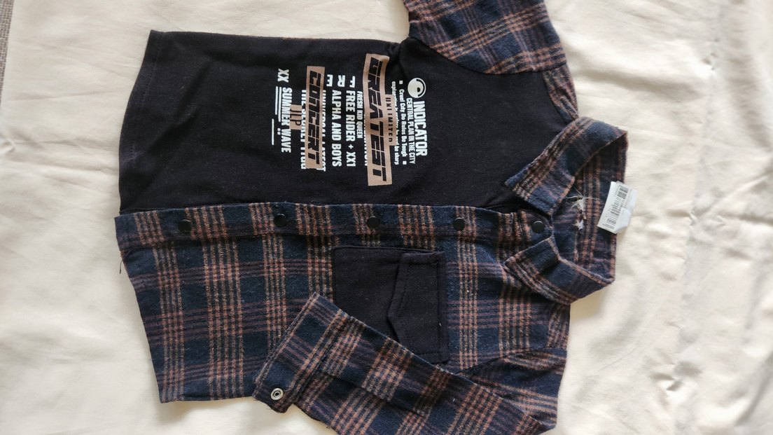 Erkek Bebek Oduncu Gömlek 1218 Ay  Kahverengi Ekose - Görsel 3