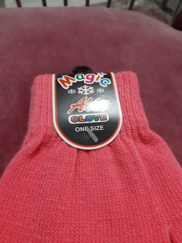 Kız Çocuk Pembe Örgü Eldiven - Görsel 3