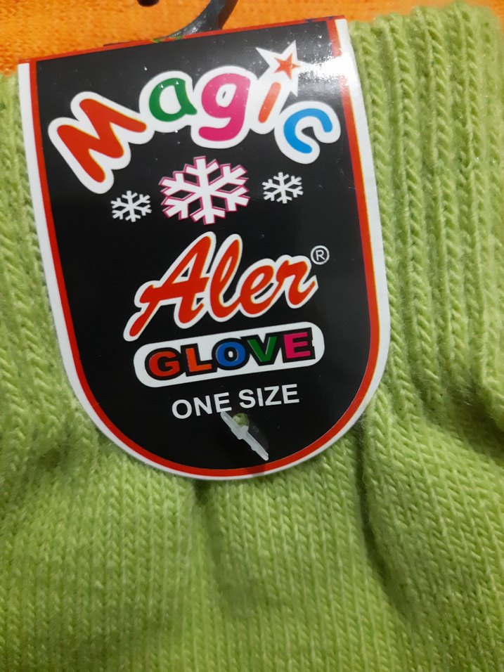 Nakışlı Yeşil Kız Çocuk Eldiveni - Görsel 2