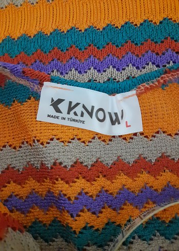 Know marka bayan Çizgili Bohem Uzun Triko Elbise - Görsel 7