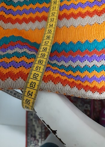 Know marka bayan Çizgili Bohem Uzun Triko Elbise - Görsel 6