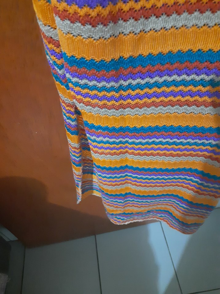 Know marka bayan Çizgili Bohem Uzun Triko Elbise - Görsel 4