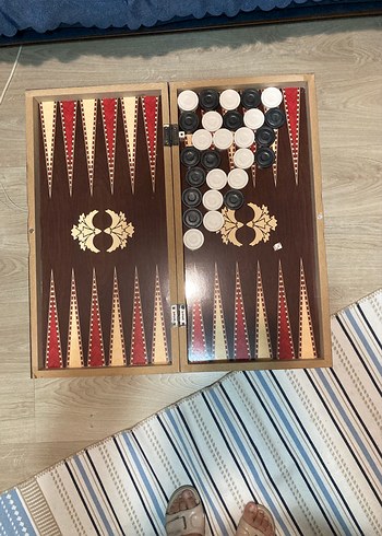 Kahverengi Ahşap Tavla ve Dama Tahtası - Görsel 2