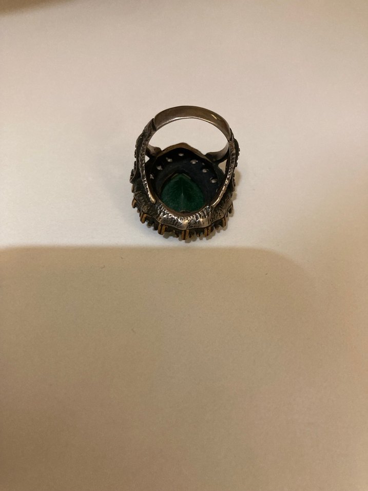 Yeşil Taşlı Vintage Hürrem Yüzük - Görsel 2