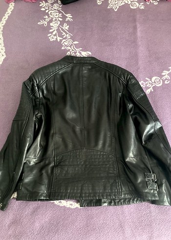 DERİMOD Kadın Siyah Deri Biker Ceket - Görsel 4