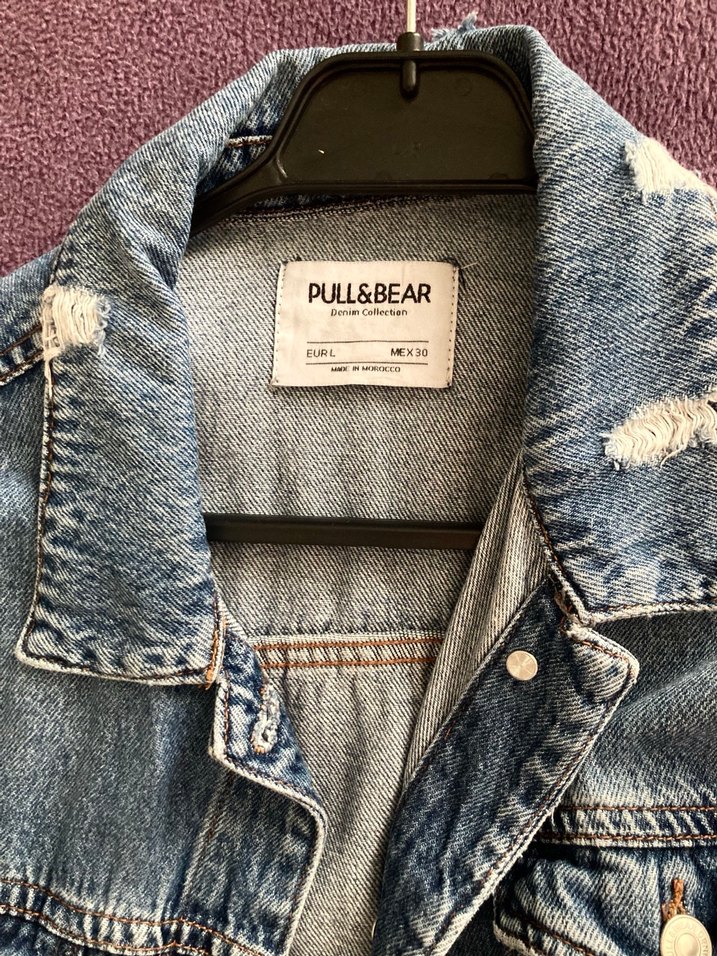 Pull&Bear  L beden Düğmeli Uzun Kollu Kadın Denim Ceket - Görsel 4