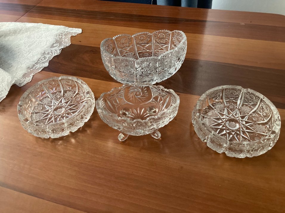 Dörtlü kristal kesim Vintage  Seti - Görsel 3