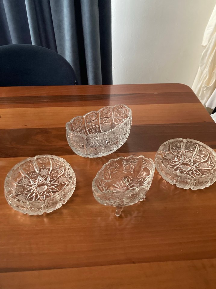 Dörtlü kristal kesim Vintage  Seti - Görsel 2