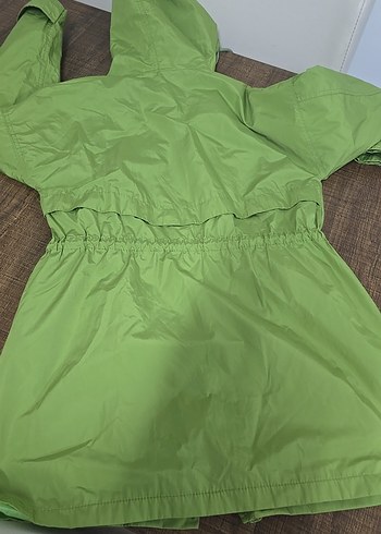 Parlak Yeşil Fermuarlı kadın  Yağmurluğu - Görsel 9