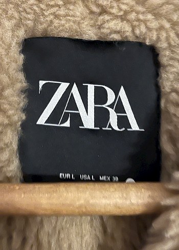 l Beden Kahverengi Kürklü Deri zara Mont l beden